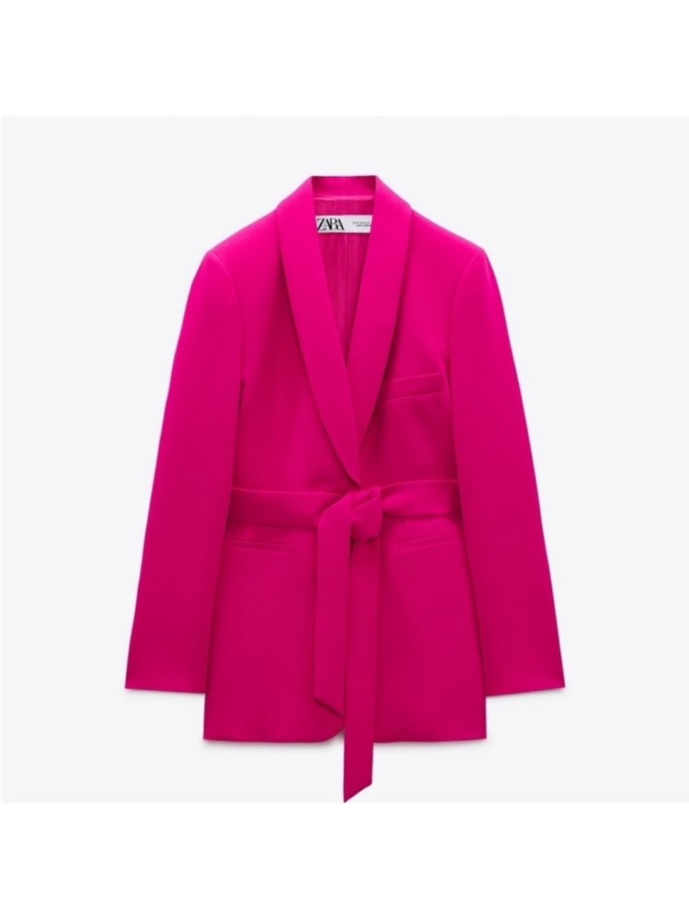 Zara Hot Pink/Fuschia Belted Blazer Jacket - Picture 4 of 5